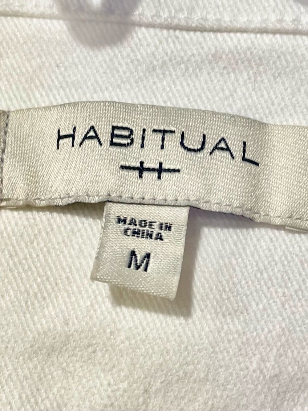 Habitual White Denim Dress Button Front Casual Chic Size Medium - Picture 2 of 9
